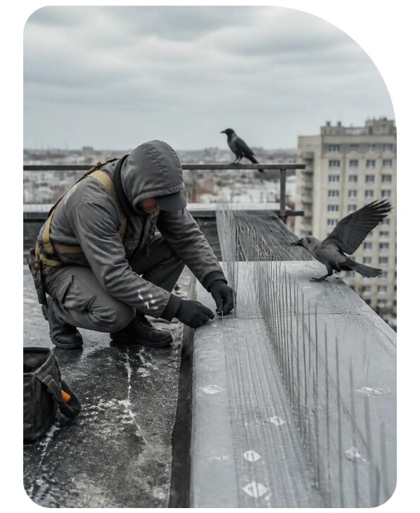 Защита от ворон под ключ в Стерлитамаке по цене от 5150 р. | Сенат-Стм
